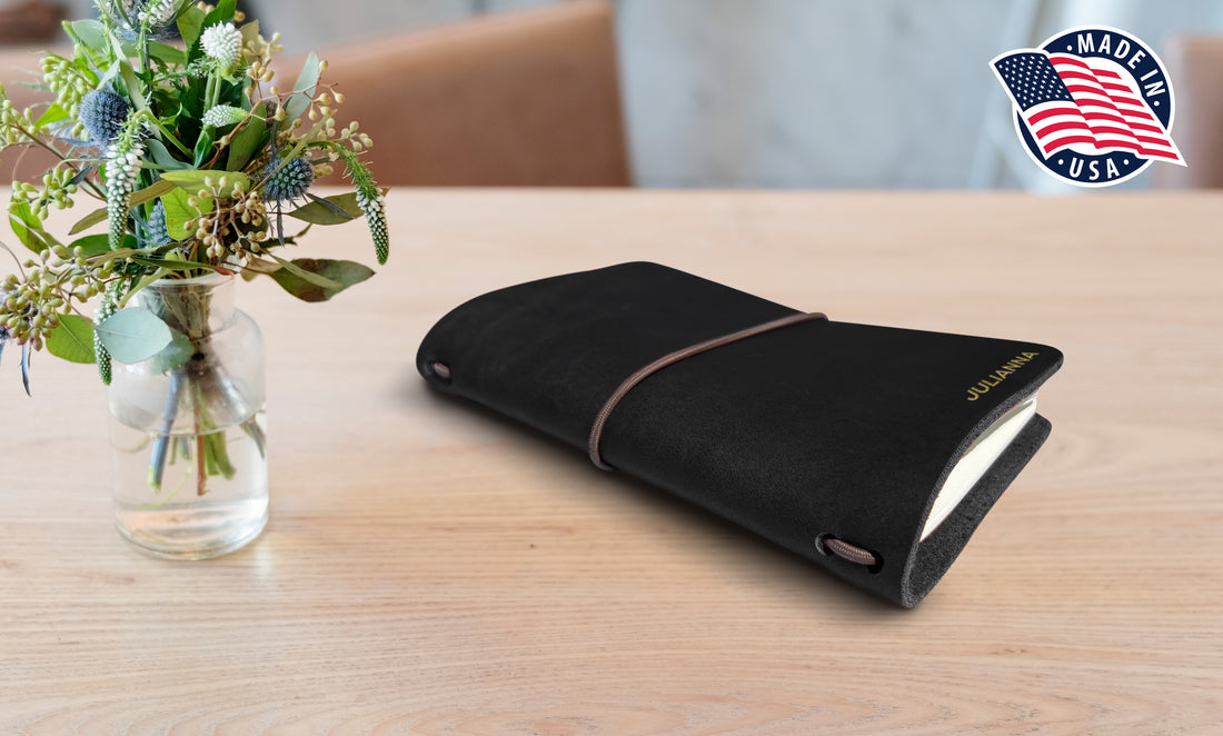 Refillable Small Notebook Sleeve with Stretch Cord | Handmade in the USA