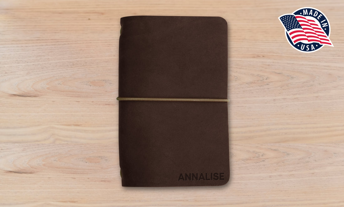 Refillable Small Notebook Sleeve with Stretch Cord | Handmade in the USA