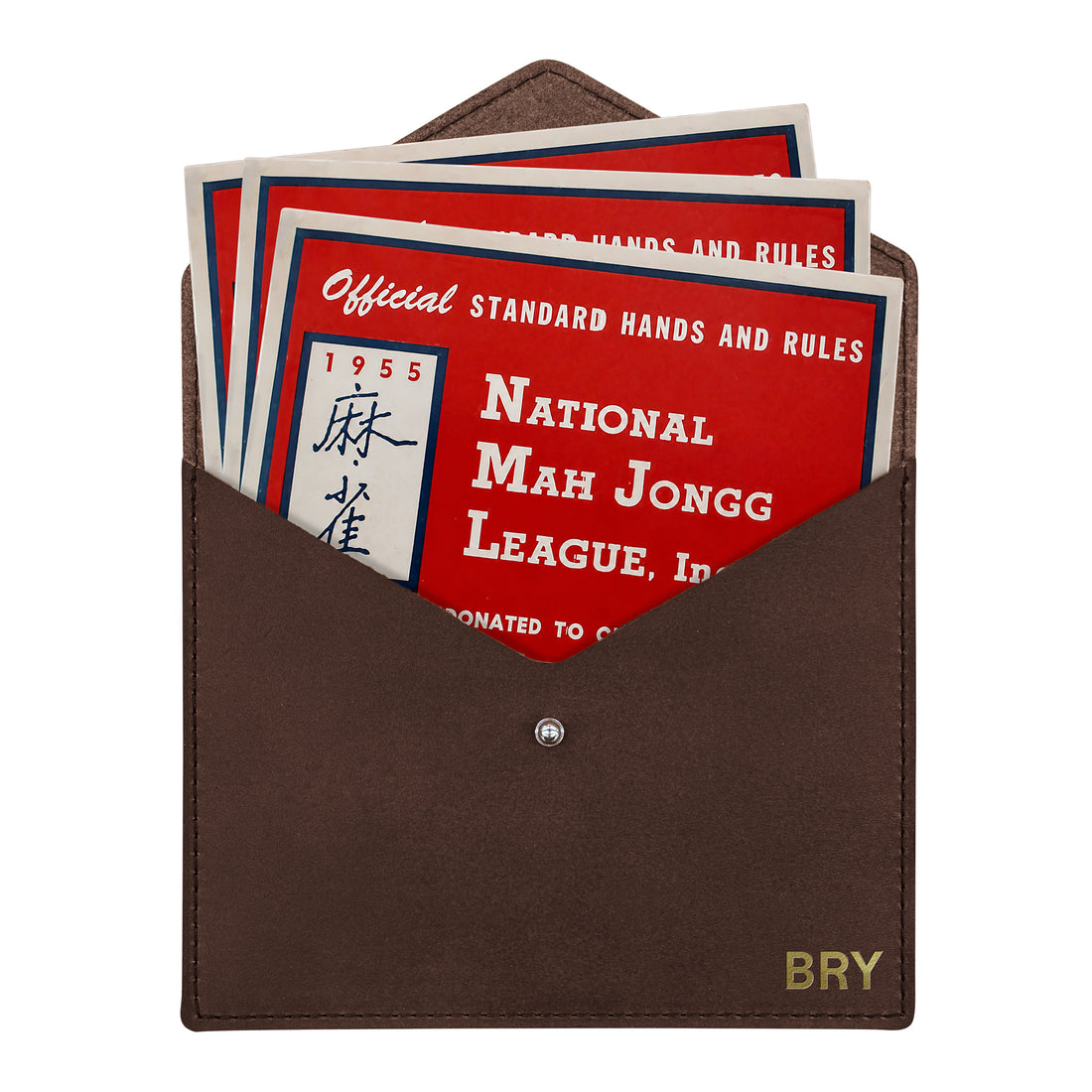 Personalized Leather Mahjong Card Holder