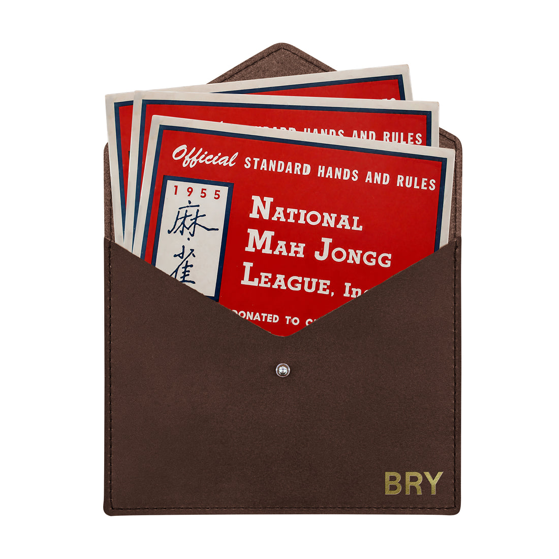 Personalized Leather Mahjong Card Holder