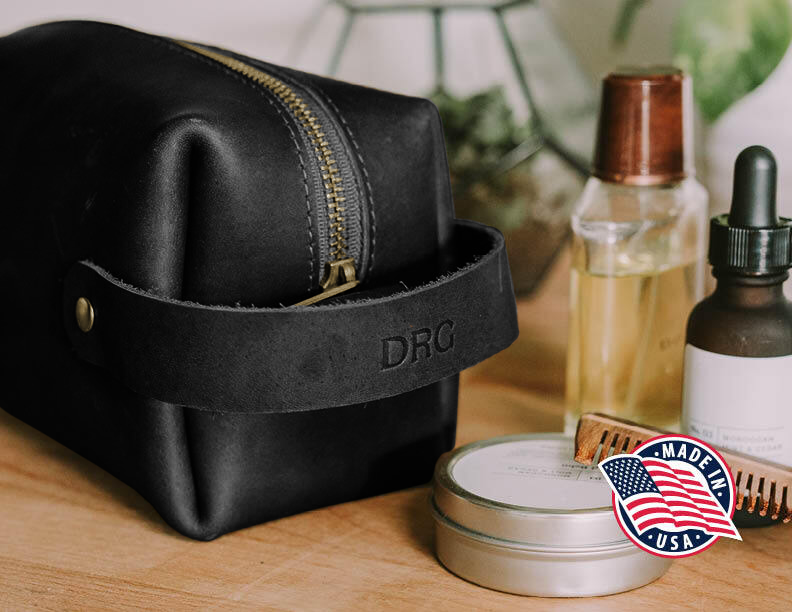 Personalized Leather Dopp Kit