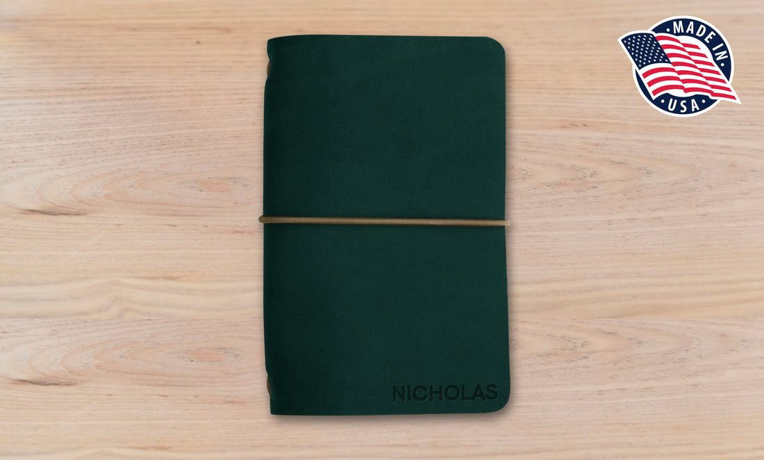 Refillable Small Notebook Sleeve with Stretch Cord | Handmade in the USA