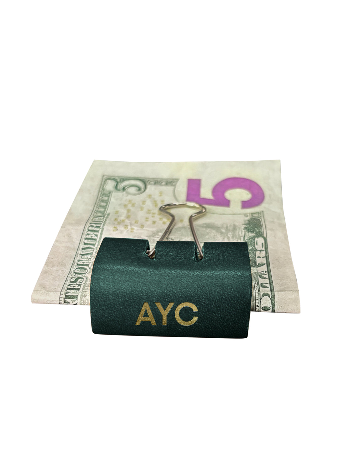 Personalized Leather Clip Money Holder