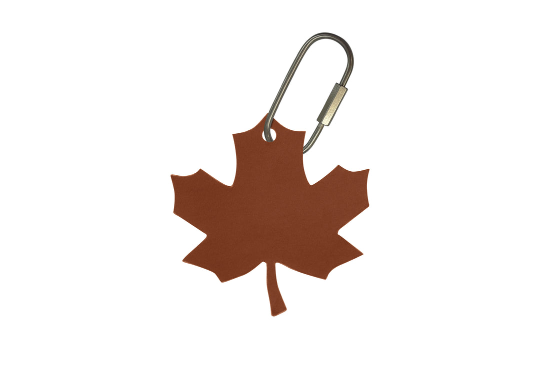 Handcrafted Leather Maple Leaf Bag Charm