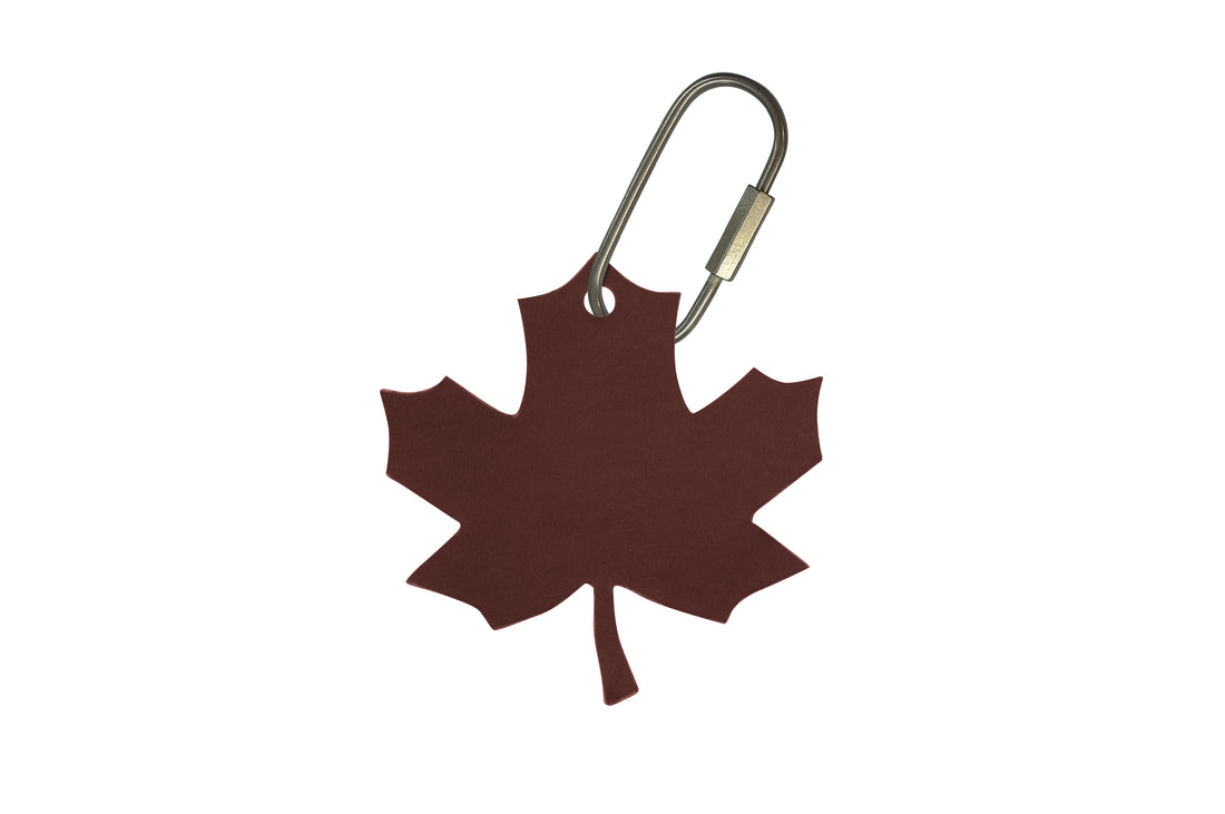 Handcrafted Leather Maple Leaf Bag Charm