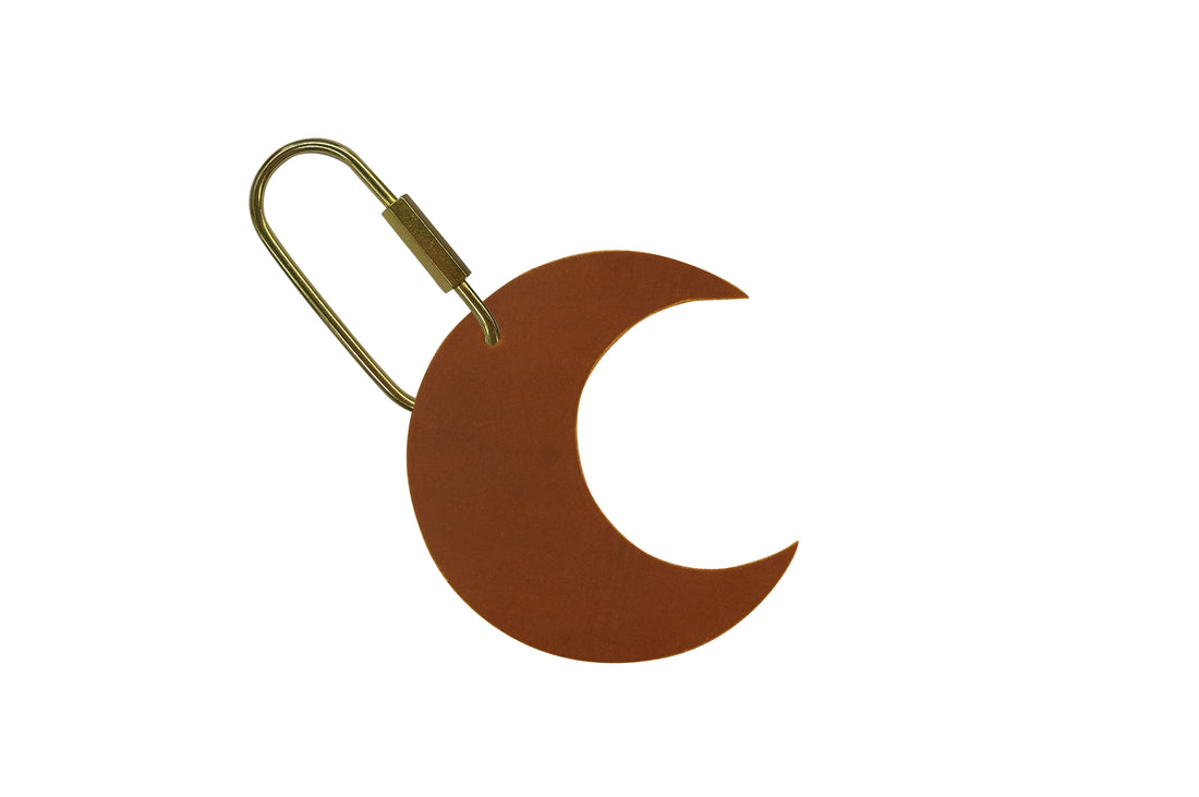 Handcrafted Leather Crescent Moon Bag Charm