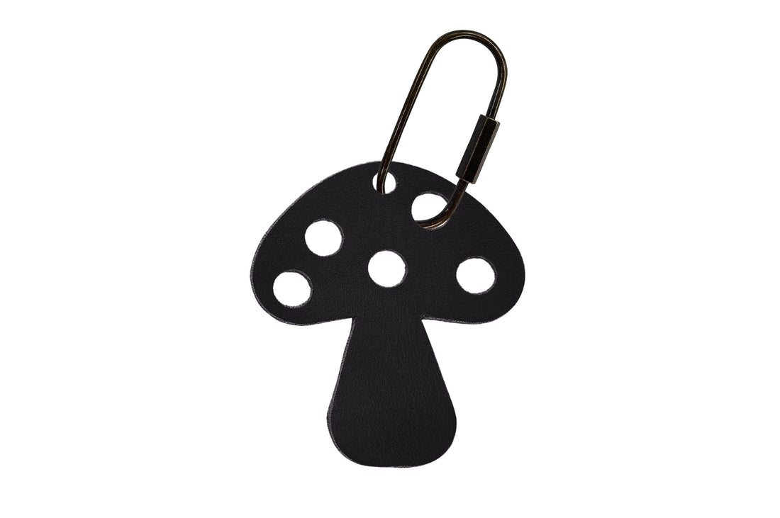 Handcrafted Leather Mushroom Bag Charm