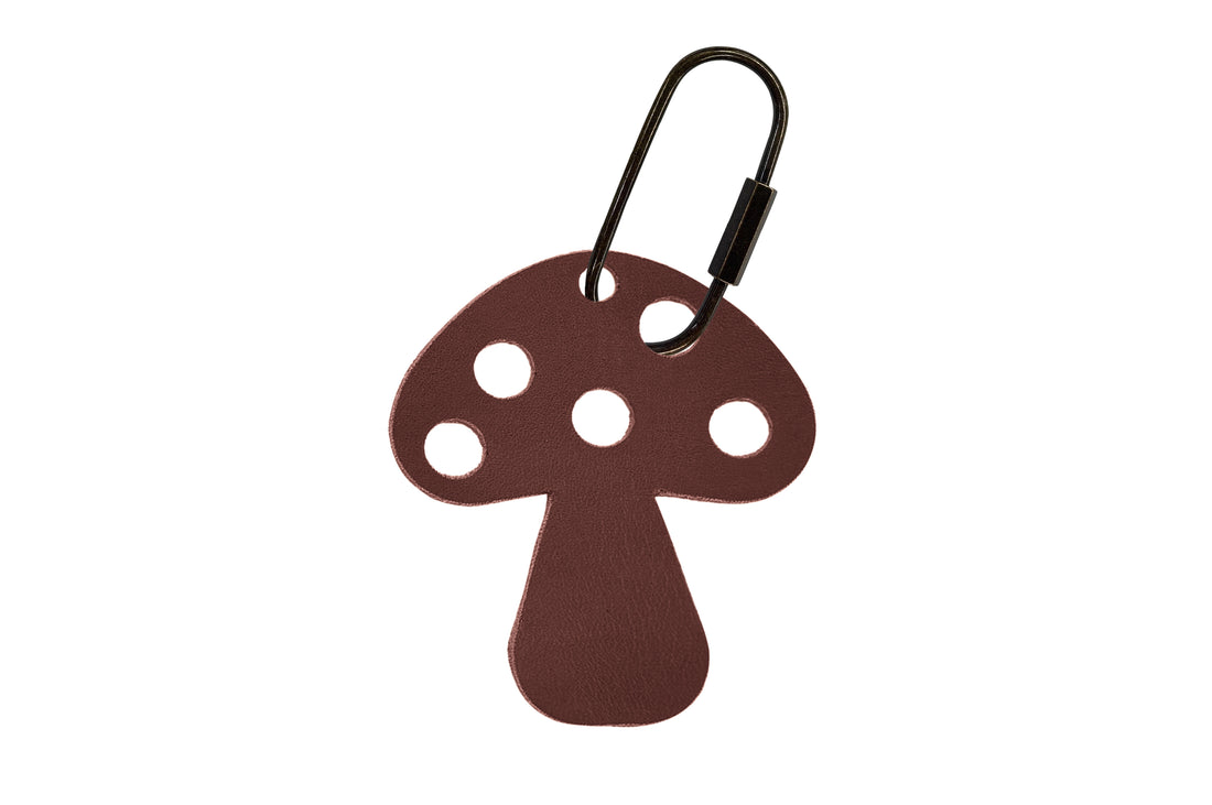 Handcrafted Leather Mushroom Bag Charm