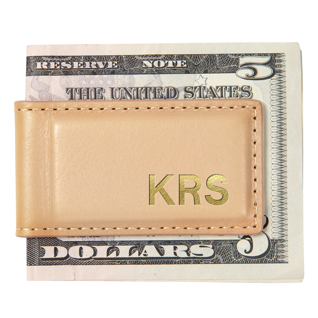 Personalized Leather Money Clip