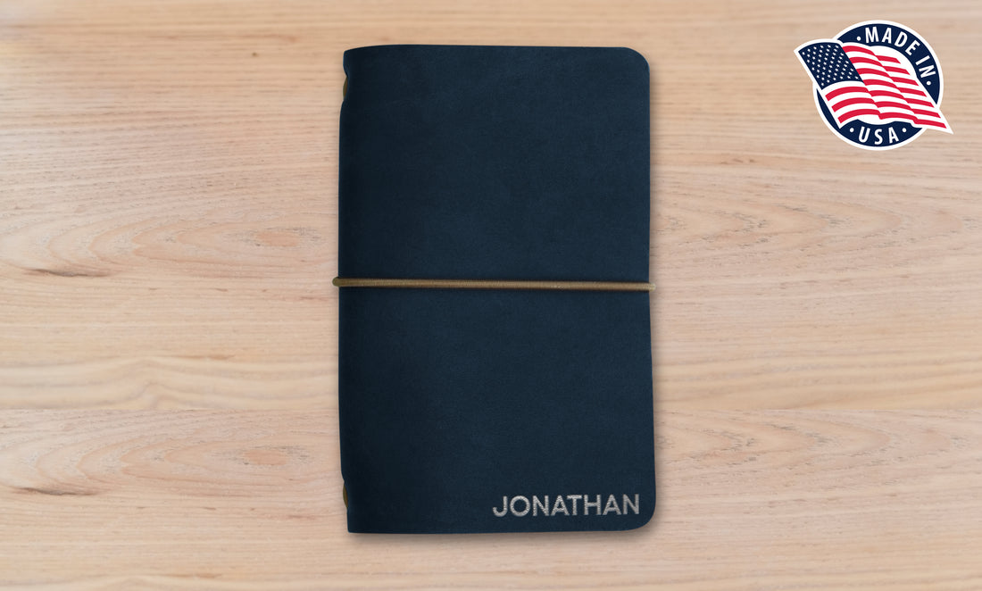 Refillable Small Notebook Sleeve with Stretch Cord | Handmade in the USA