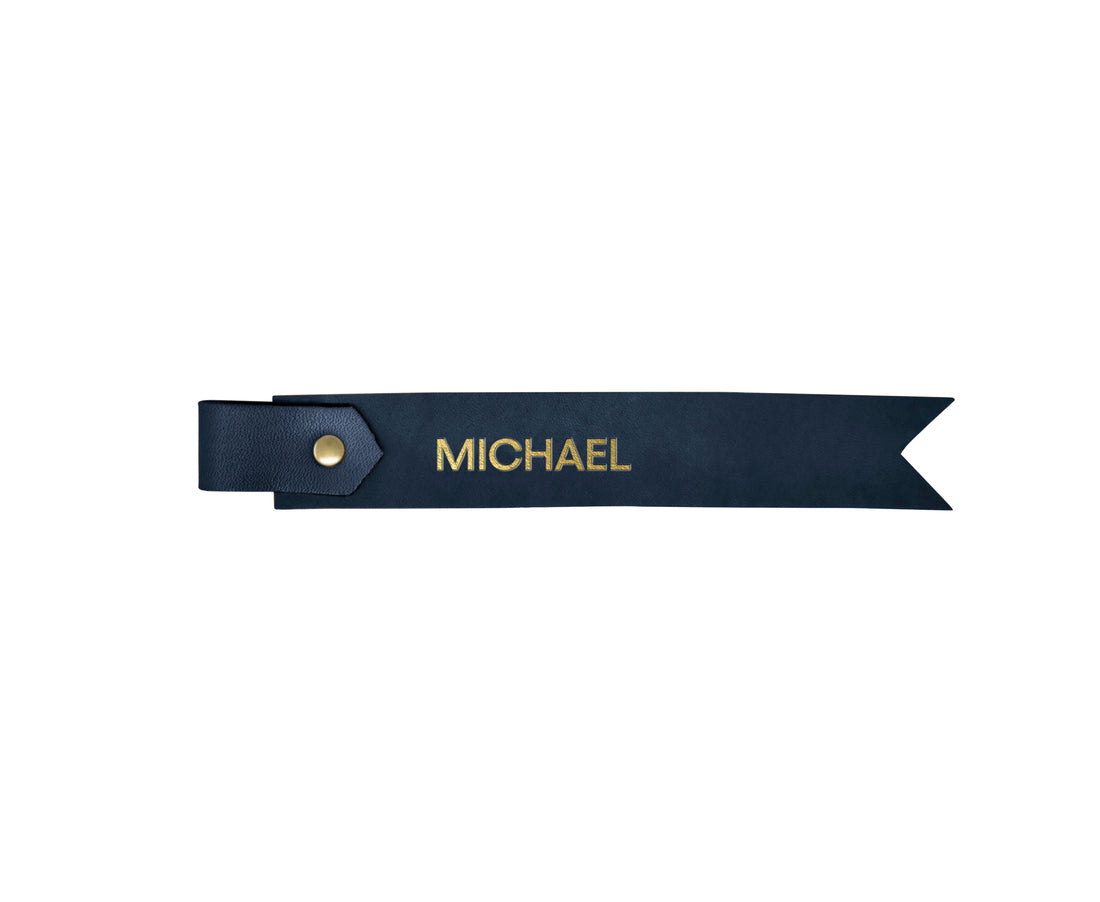 Two-Tone Personalized Leather Bookmark