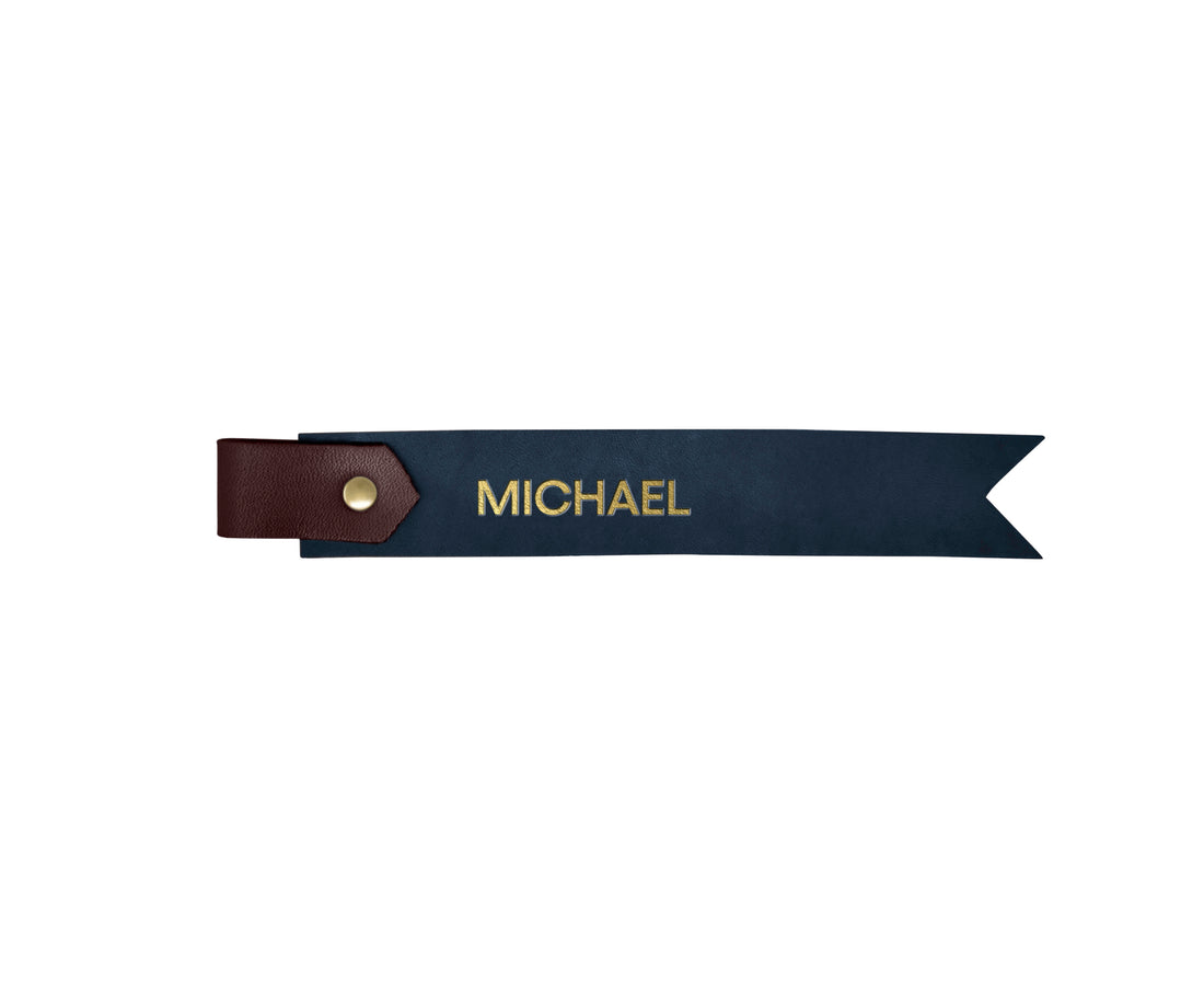 Two-Tone Personalized Leather Bookmark