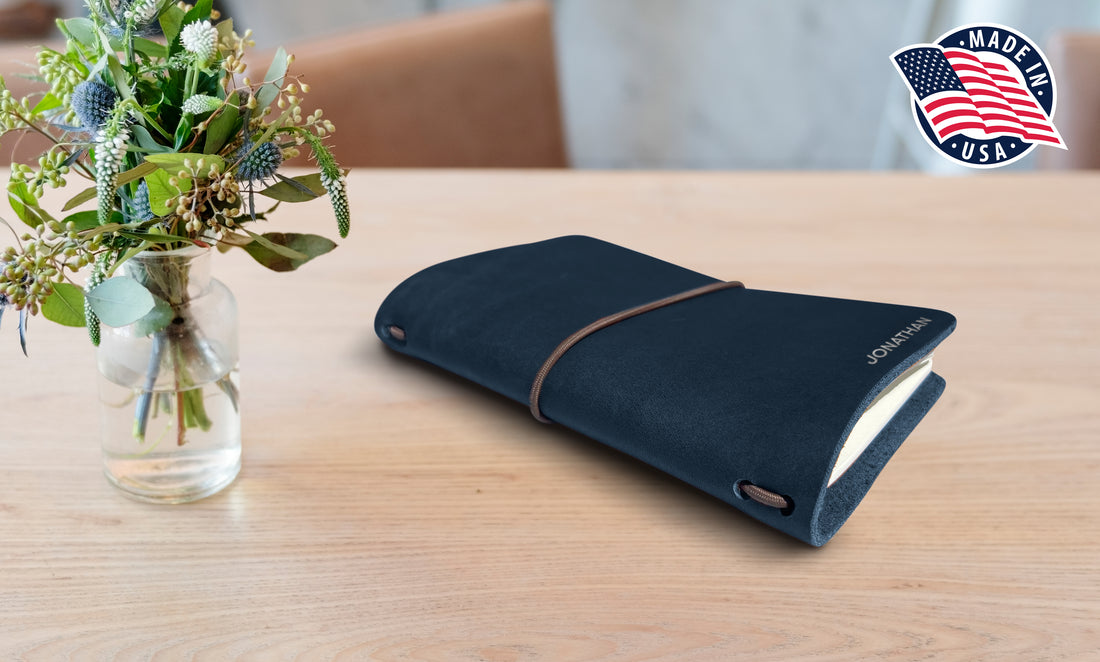 Refillable Small Notebook Sleeve with Stretch Cord | Handmade in the USA