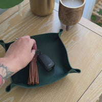 Personalized Leather Rivet Valet Tray