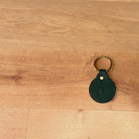 Personalized Leather Circle Key Fob