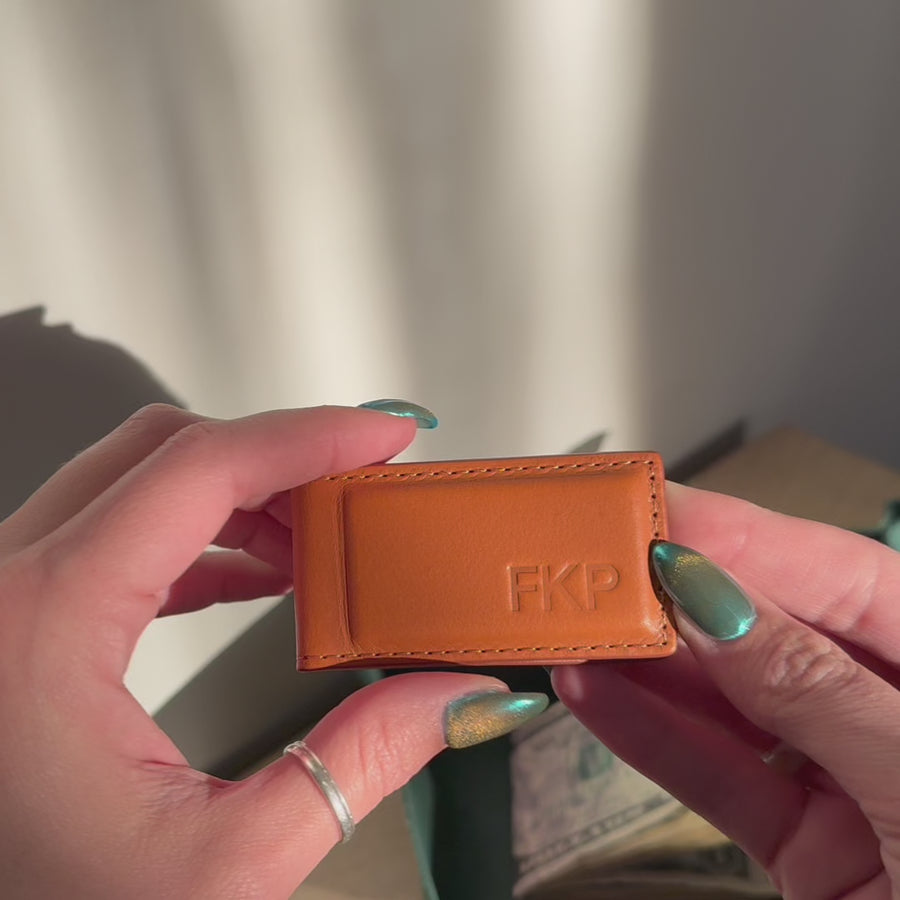 Personalized Leather Money Clip