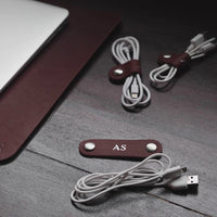 Personalized Leather Cord Keeper - SET OF 3