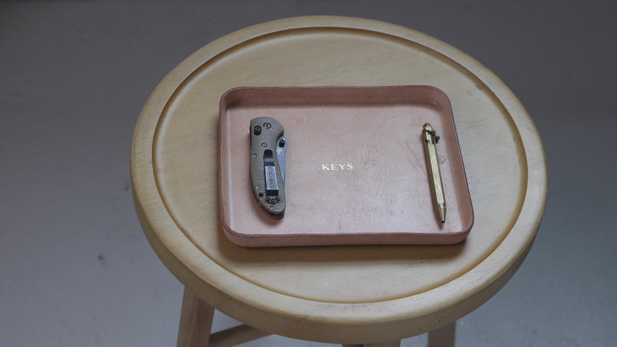 Personalized Molded Leather Valet Tray