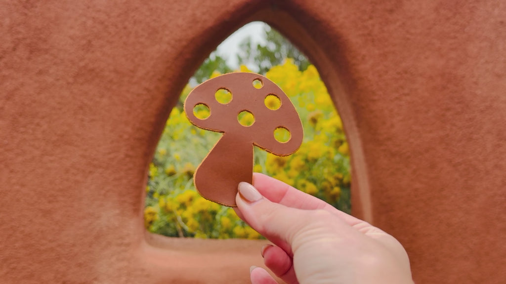Video of the leather mushroom bag charm