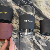 Personalized Leather Pint Glass Sleeve