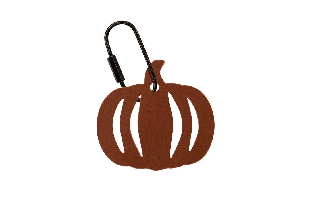 Handcrafted Leather Pumpkin Bag Charm
