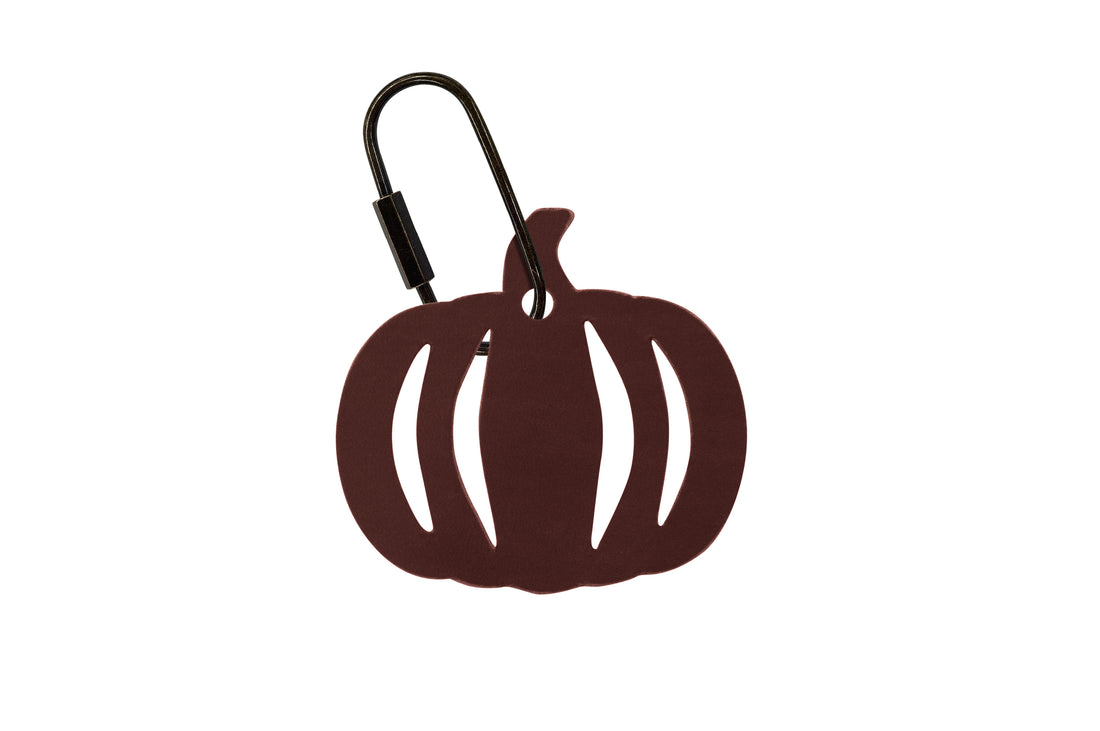 Handcrafted Leather Pumpkin Bag Charm