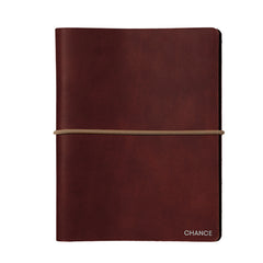 Large leather traveler's notebook in red maple