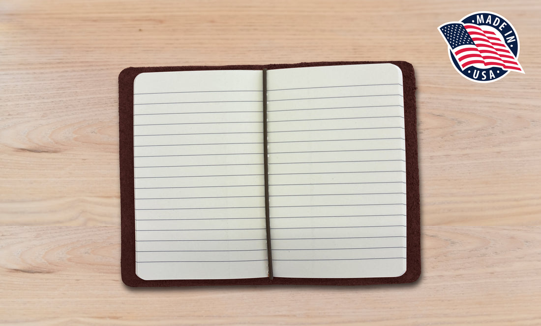 Refillable Small Notebook Sleeve with Stretch Cord | Handmade in the USA