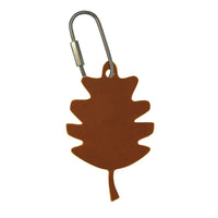 Handcrafted Leather Oak Leaf Bag Charm
