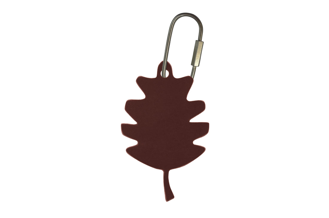 Handcrafted Leather Oak Leaf Bag Charm