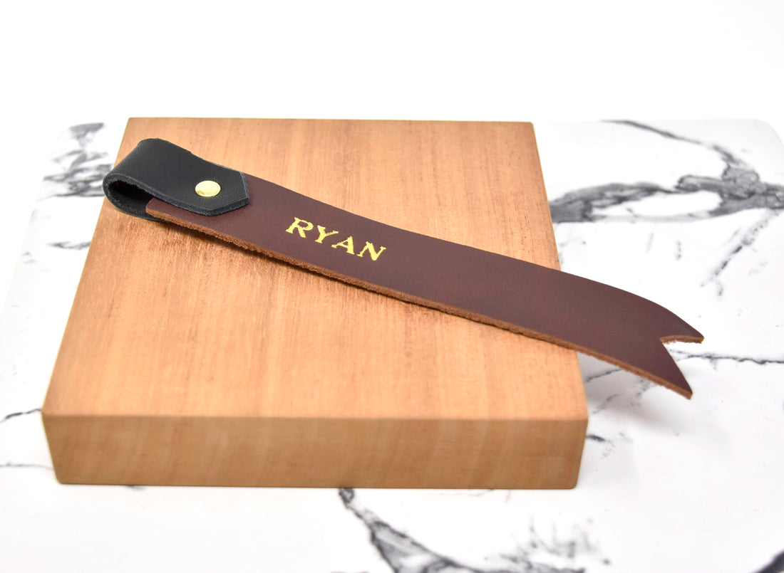 Two-Tone Personalized Leather Bookmark