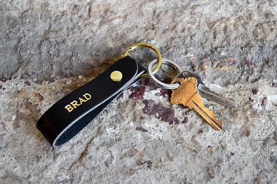 Custom Double Sided Leather Keychain