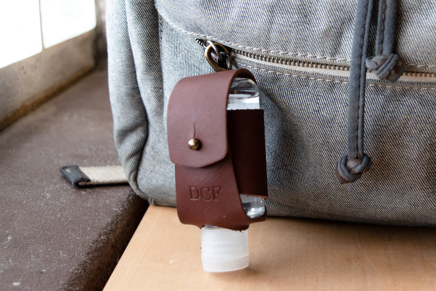 Leather Hand Sanitizer Case With Clip