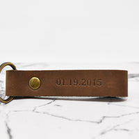 Double Sided Personalized Leather Keychain