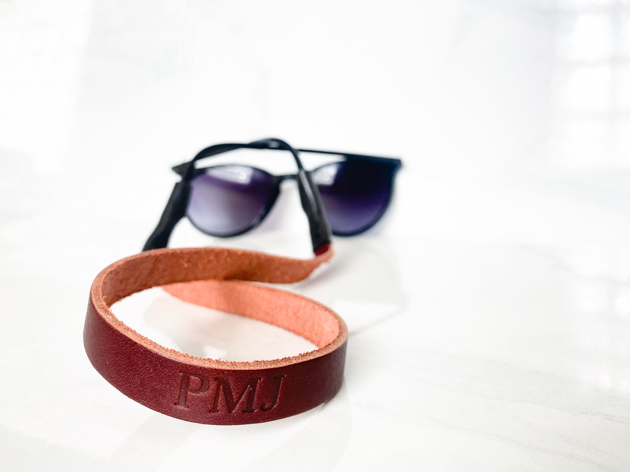 Monogrammed Leather Sunglass Strap | Handcrafted Leather – Northwind Supply