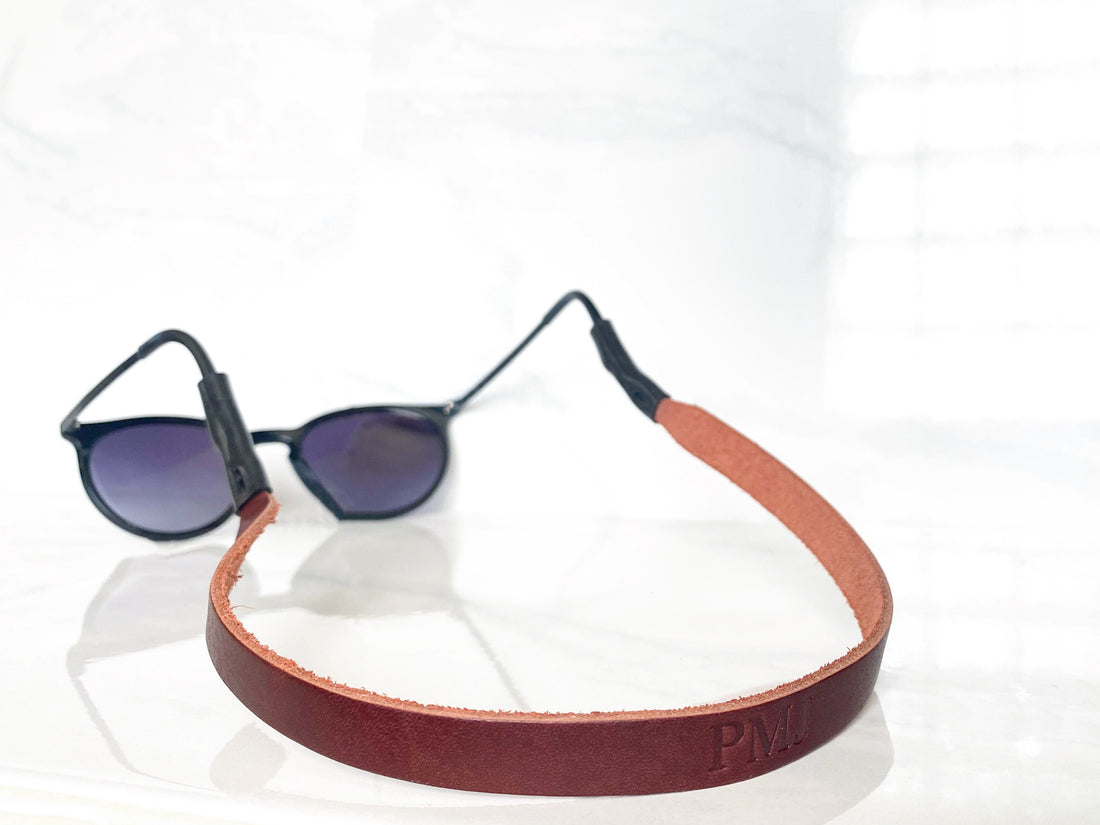 Monogrammed Leather Sunglass Strap