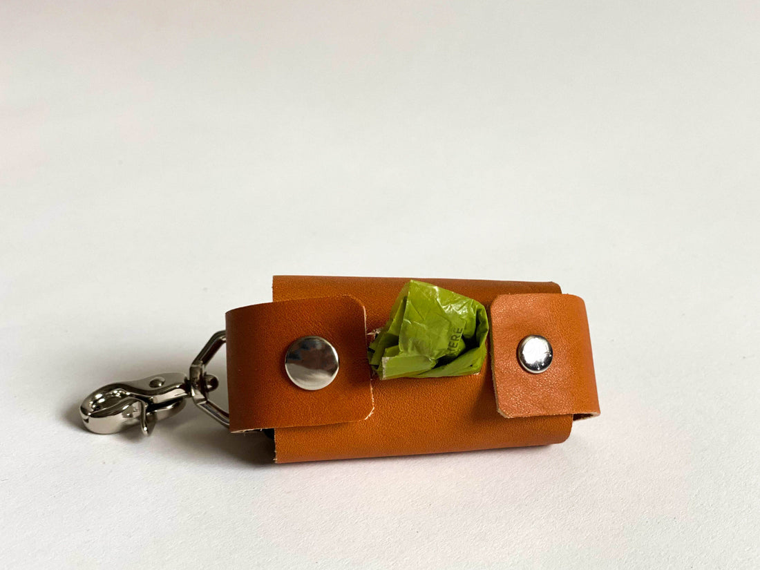 Personalized Leather Dog Waste Bag Holder
