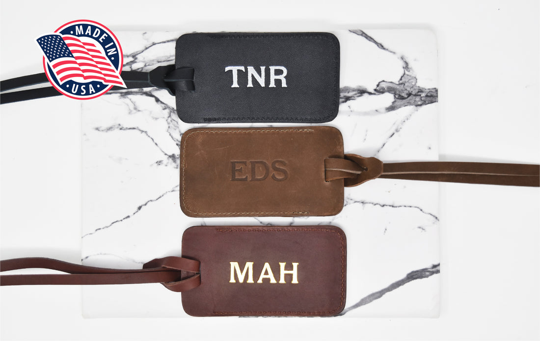 Monogrammed Luggage Tags - Engraved Personalized Custom Traveler Gift