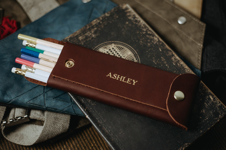 Personalized Leather Pencil Case