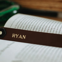 Two-Tone Personalized Leather Bookmark
