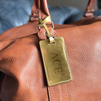 Personalized Sewn Leather Luggage Tag