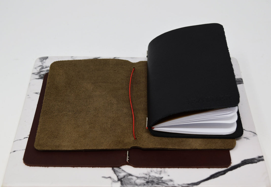 Handmade Traveler's Notebook Leather Cover - Natural - Galen Leather