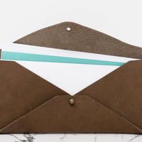 Leather Document Envelope. Monogram Document Holder. Personalized Document Envelope. Custom Leather Envelope. Leather Money Envelope