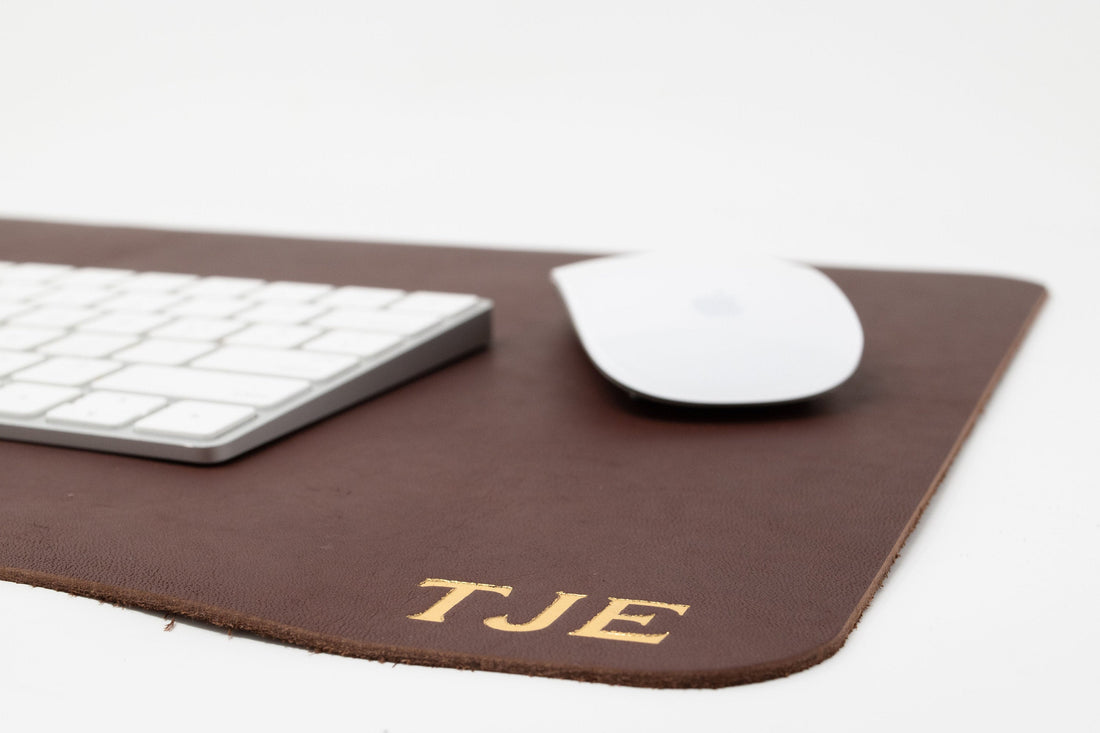 Leather Desk Mat, Leather Table Mat, Extended Mouse Pad, Leather Desk Pad,  Custom Large Table Mat, Monogram Personalized Leather Mat 