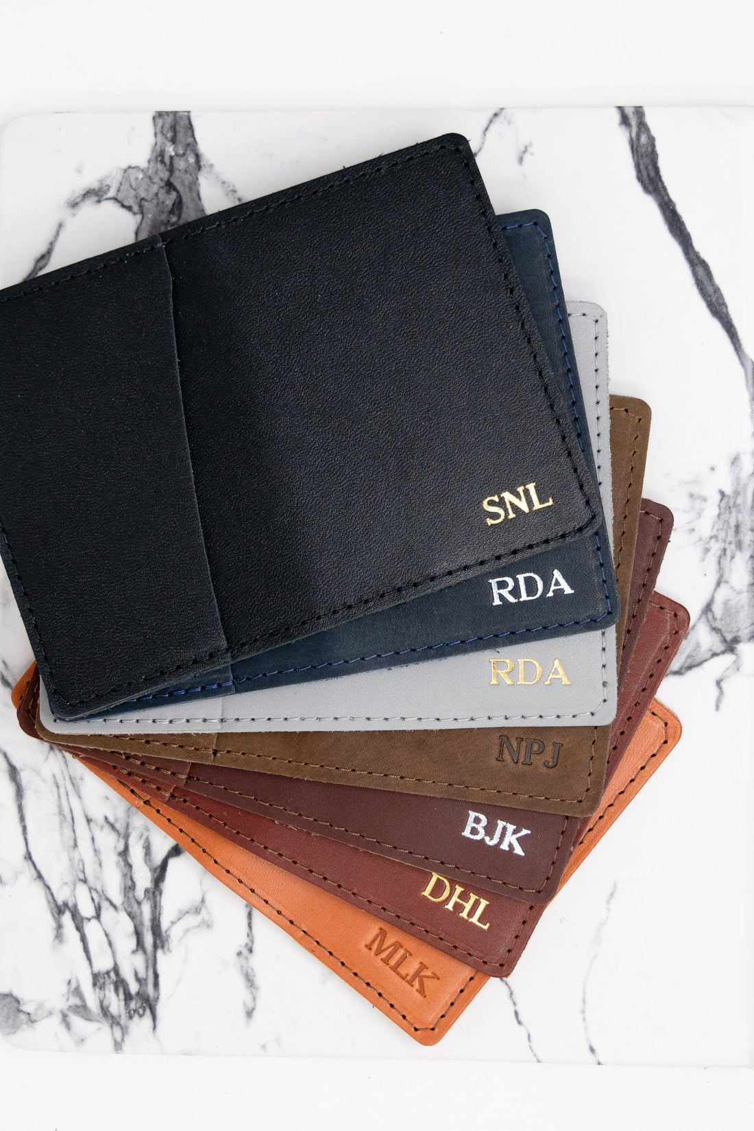 Personalized Business Card Holder, Leather Bifold Credit Card Case,  Customized Business Card Holders With Embossed Initials, Slim Card Case -   Canada