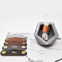 Personalized Leather Cord Keeper - SET OF 3